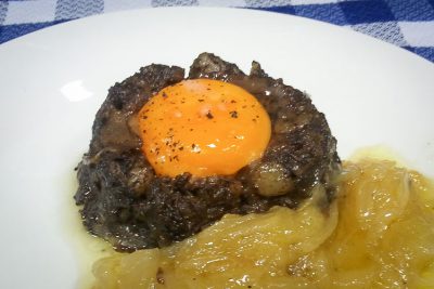 Receta volcan morcilla lava huevo cebolla caramelizada - Wikipedia