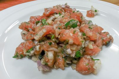 Receta tartar salmon - Wikicocina