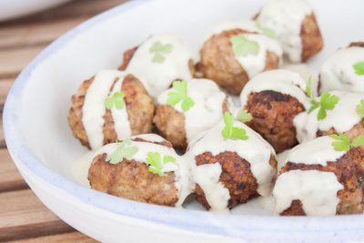 Albondigas con almendras en salsa gorgonzola